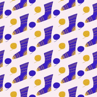 Sade örülmüş çorap deseni. Paket kağıdı ve farklı tekstil tasarımı için vektör arkaplanı