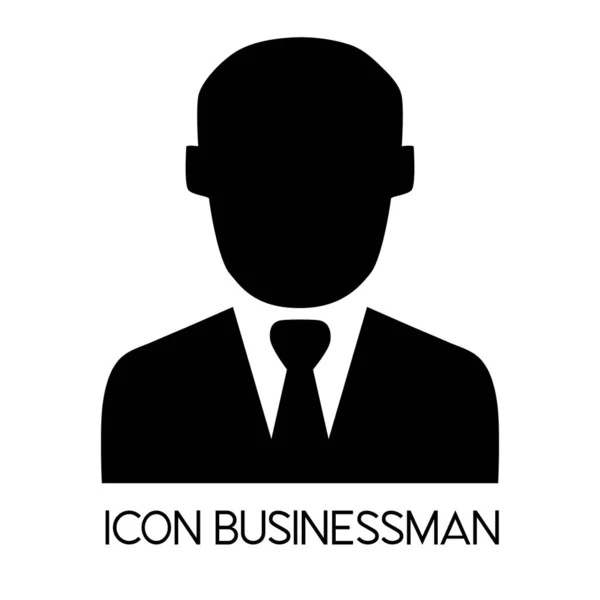 Business icon of a man in a business suit with a tie. Vector design simple sign for website and mobile app — Stock Vector