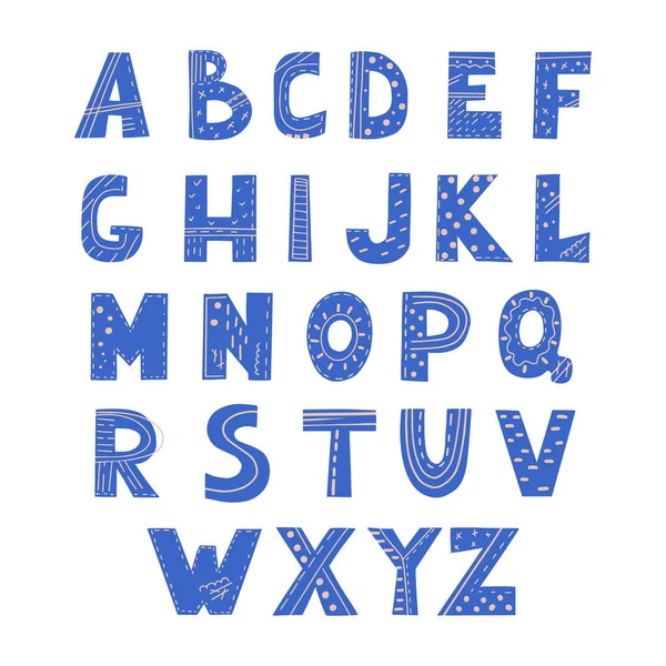 Alphabet Anglais Dans Style Scandinave Fonte Élégante Avec Des Lettres — Image vectorielle