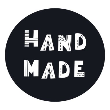 HİHD yazıyı hazırladı. Elle çizilmiş dekoratif soyut elementlerle İskandinav tarzı vektör çizimi.