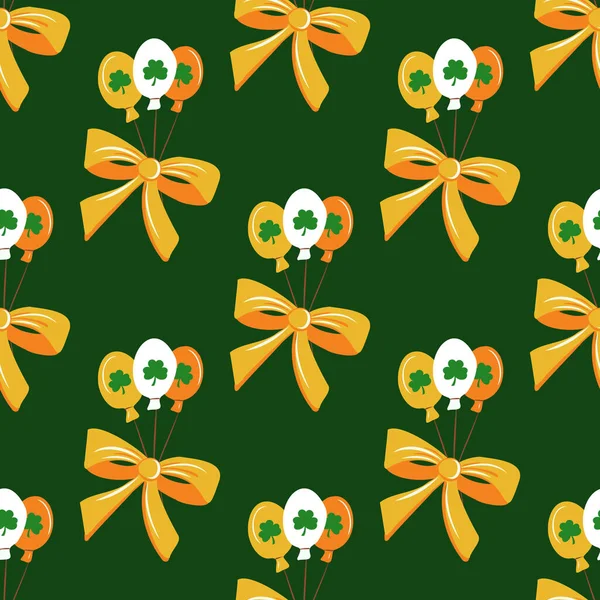 Kusursuz Rlanda Sembolleri Aziz Patrick Günü Şablonu Yeşil Yonca Yaprağı — Stok Vektör