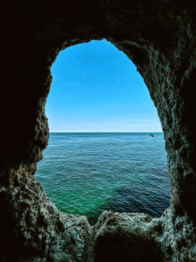 Rock and caves at Boneca beach Algarve Portugal. High quality photo