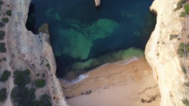 Praia Carvalho Bengali Beach Drone Shot Topview — 图库视频影像