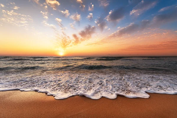 Beau Paysage Nuageux Sur Mer Prise Vue Matinale — Photo