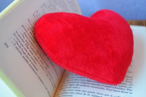 Figure of a heart on a book symbolizing the love of reading