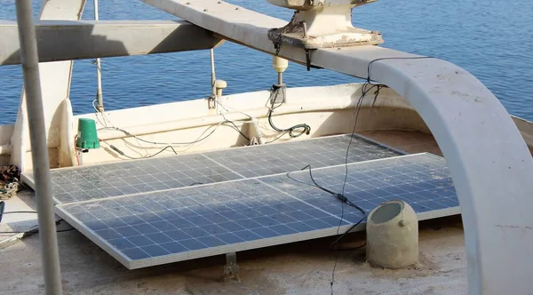 Solar Panels Deck Ship — Stock Photo, Image