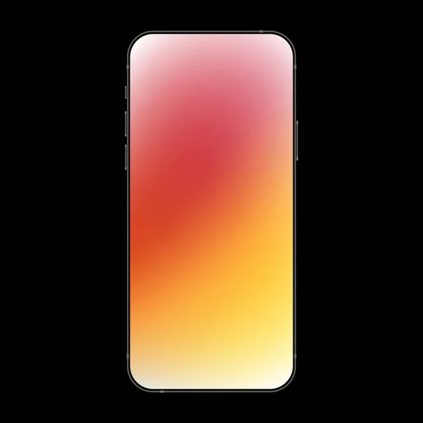 Smartphone realista com fundo gradiente vermelho-laranja — Vetor de Stock