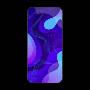 Mavi gradyan arkaplan ile akıllı telefon modeli