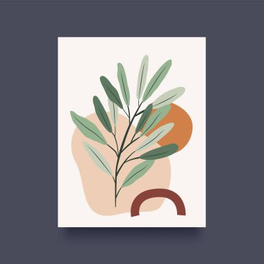 Pastel renkli çiçekli modern sanat posteri