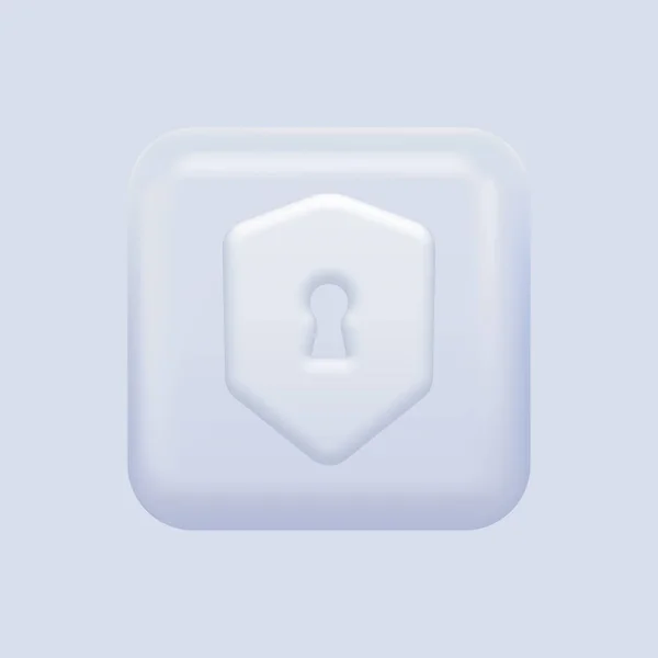 Witte Lock Icoon. Beveiliging Geïsoleerd Design Element — Stockvector