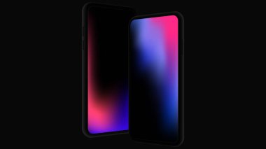 Violet Gradient Ekranlı İzole Akıllı Telefonlar