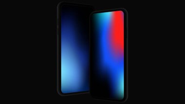 Gradyan Ekranlı İzole Akıllı Telefonlar Mockup
