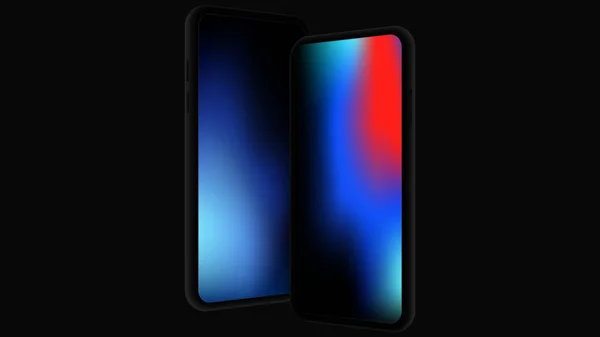 Isolerade smartphones Mockup med Gradient Screen — Stock vektor