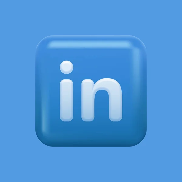 Ícone de mídia social de trabalho. Azul 3D IN Logotipo — Vetor de Stock