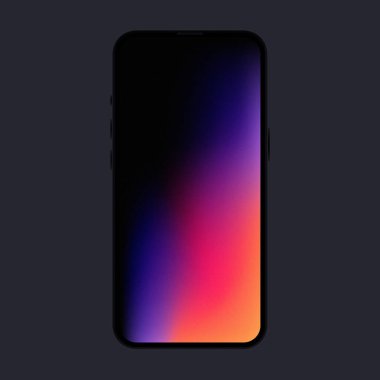Gradient Screen ile izole edilmiş akıllı telefon. Ön görünüm Model