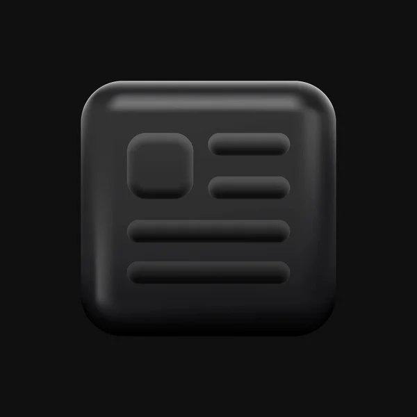Documentos Icono en 3D negro. Botón de aplicación de palabra — Archivo Imágenes Vectoriales