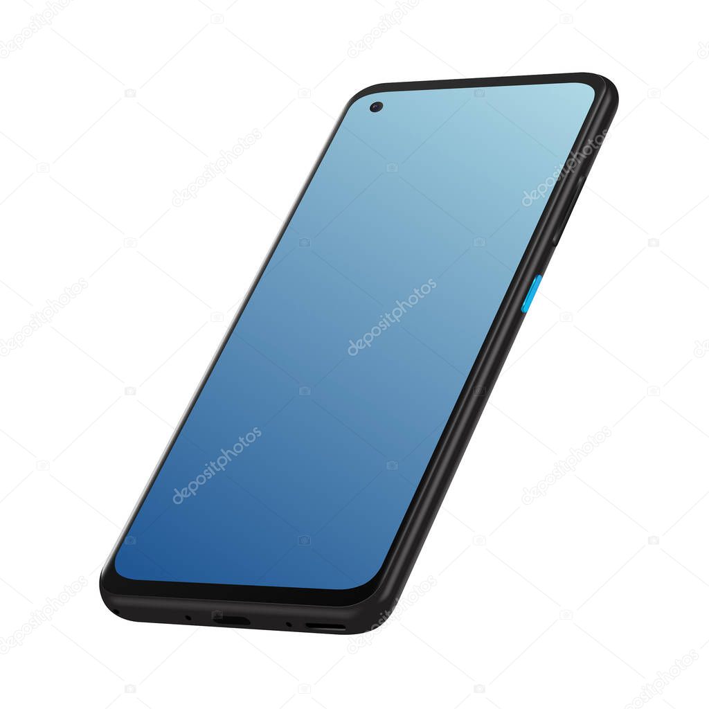 Realistic flat mock-up Zenfone Smartphone. Isolated Blank Template on white background
