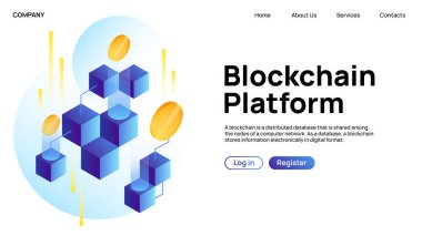 Blockchain Platformu. Yaratıcı İniş Web Sayfası
