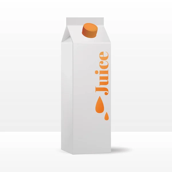 Embalagem de suco de laranja branco. Design Mockup — Vetor de Stock