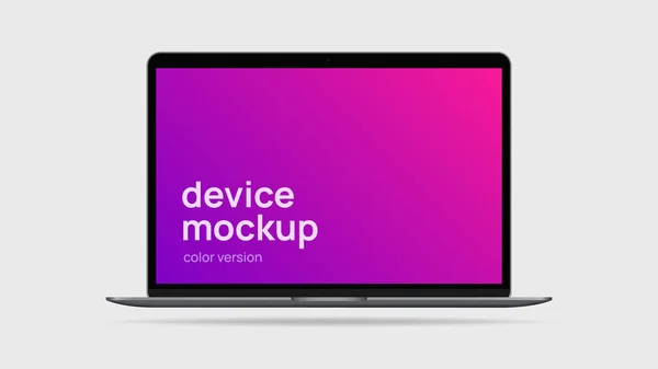 Maquette d'ordinateur portable avec écran dégradé rose modifiable — Image vectorielle