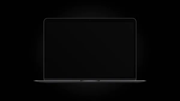 stock vector Black Air Laptop Mockup. Dark Version. Front View