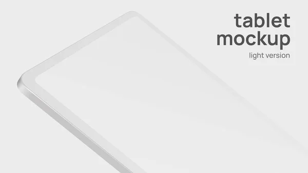 Mockup Horizontal Tableta Blanca con Pantalla Editable — Vector de stock