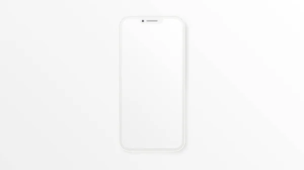 Minimalistyczna makieta smartfona. Z przodu. Całkowity biały, pusty ekran — Wektor stockowy