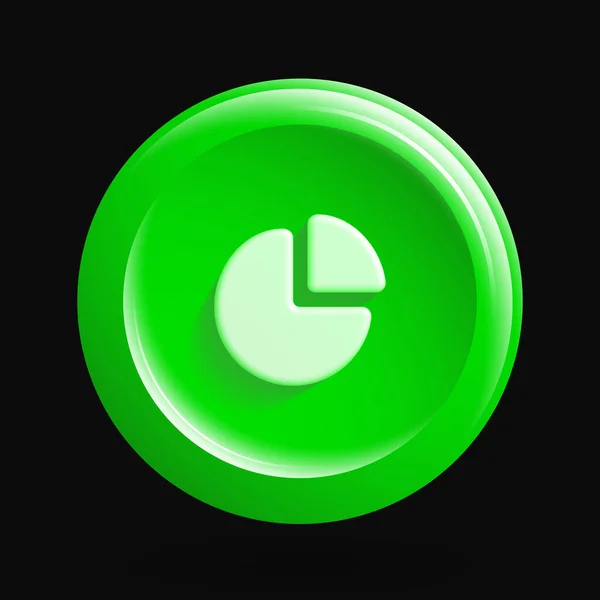Green Round Graph Icon — Stock Vector