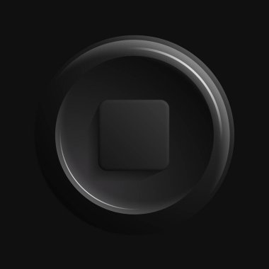 Black Stop or Pause Icon