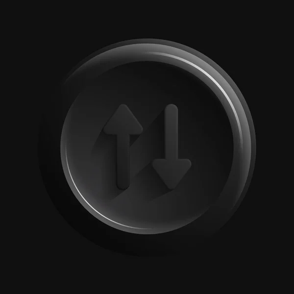 Black Change Icon. Dark Round Button with arrows — ストックベクタ