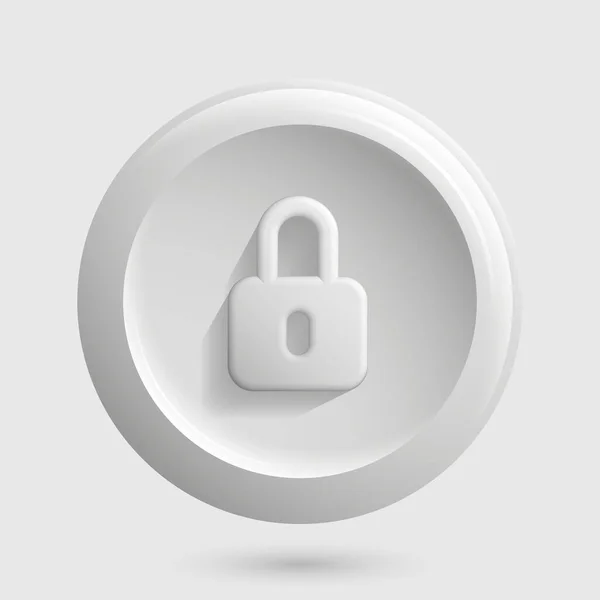 White Locker Icon. Security Isolated Design Element without color — ストックベクタ