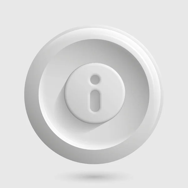 Additional Information 3d Icon. White Round Design Element — Archivo Imágenes Vectoriales
