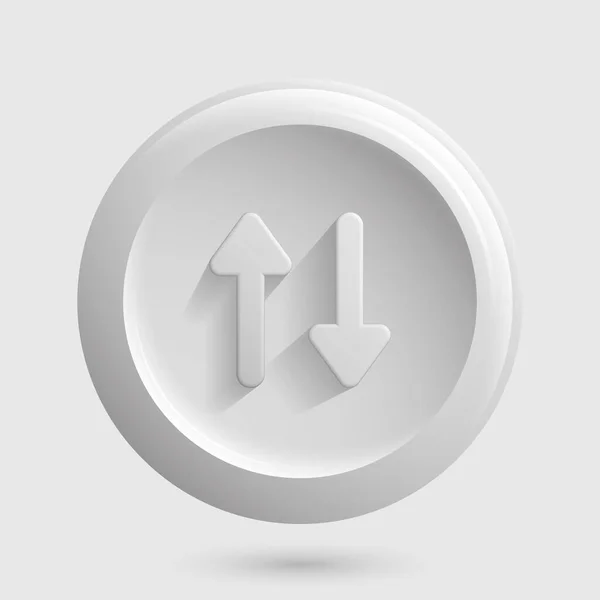 White Change Icon. Light Round Button with arrows — Archivo Imágenes Vectoriales