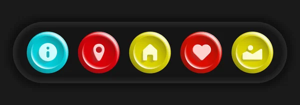 Colorful Icons. Set of Different Buttons —  Vetores de Stock