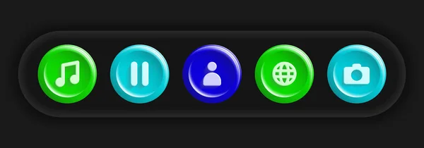 Colorful Icons. Set of Different Ui Buttons — Wektor stockowy