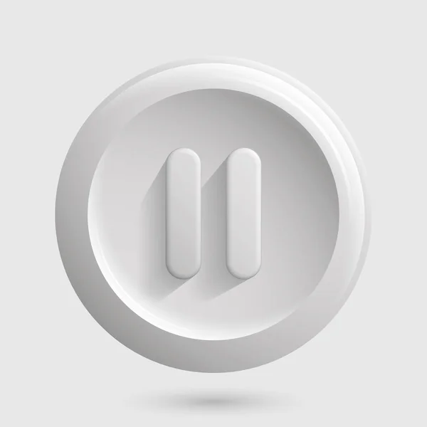 Rounded White Pause Icon — ストックベクタ