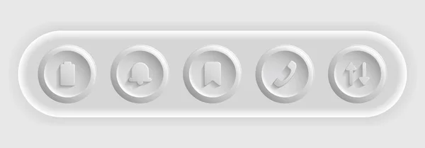 Light Group of White Icons. Ui Display Set for Smartphone Apps — Archivo Imágenes Vectoriales