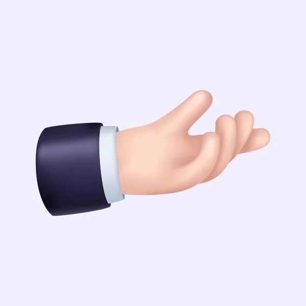 3D Showing Hand. Graphic Isolated Icon. Come here, Give Hand Gesture — стоковий вектор