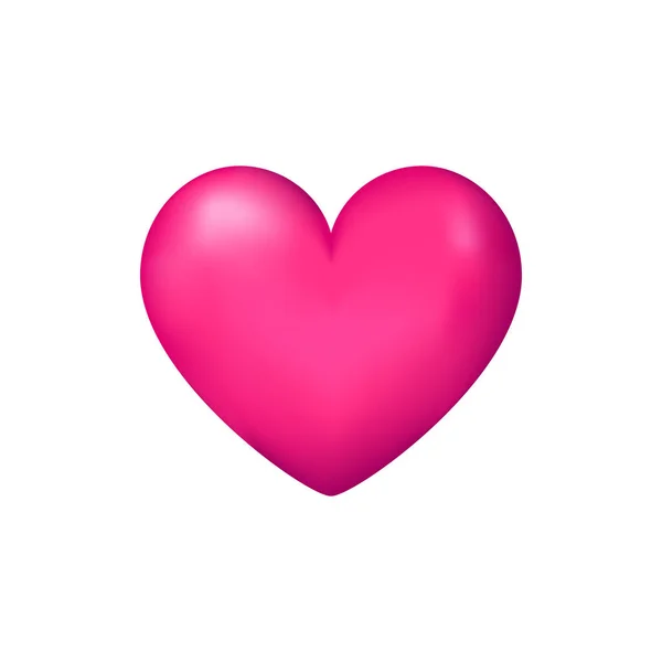 Icône de coeur rose. Élément isolé sur fond blanc — Image vectorielle