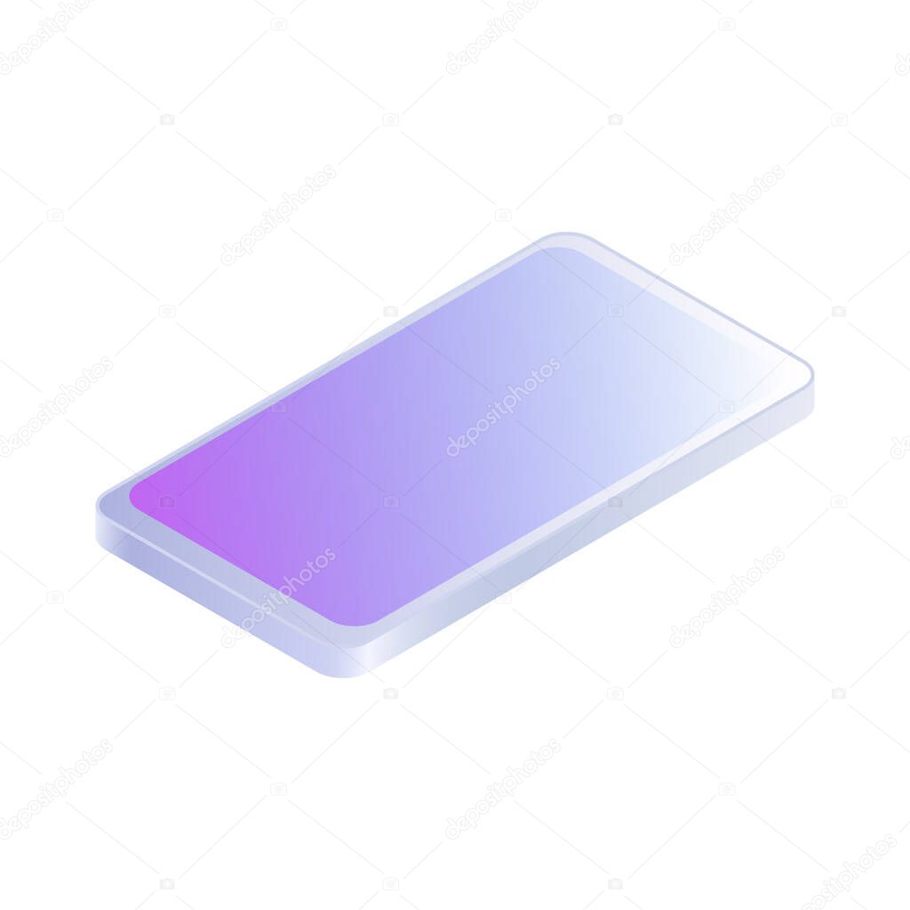 Graphic Smartphone. Simple Item on White Background. Vector illustration