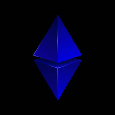 Grafik 3D Rombus. Mavi Geometrik Element. Vektör illüstrasyonu