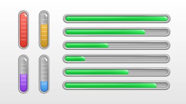 Resource Bar Set for Gaming UI. Web Template for Video Games. Vector illustration