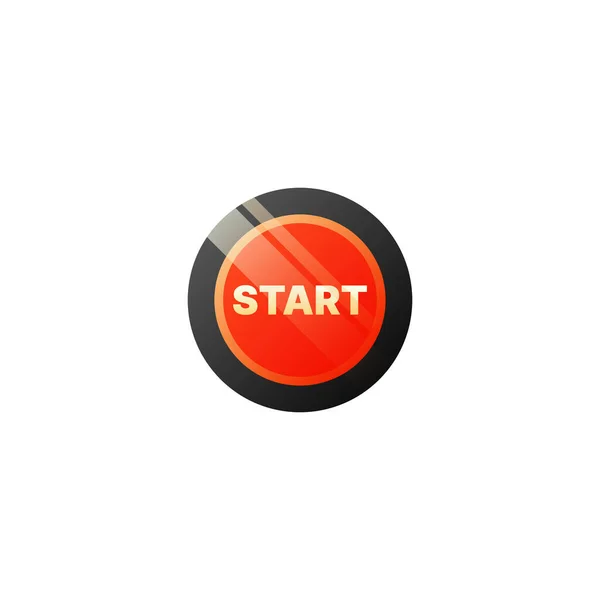 Isolated Start Button White Background Vector Illustration — Wektor stockowy