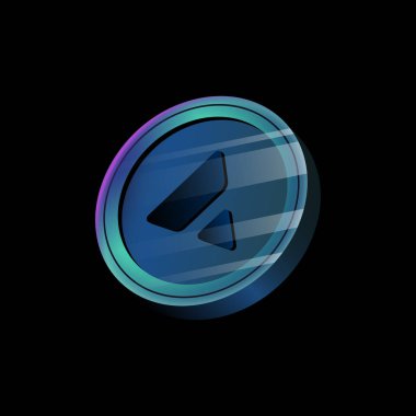 Detailed 3D Cryptocurrency Coin Design. Vector illustration