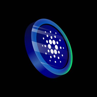 3D Graphic Coin with Cryptocurrency Logo. Vector illustration