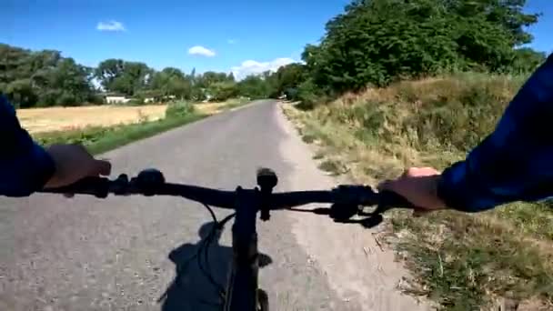 Гравийная Езда Велосипеде Дороге Летний Сезон — стоковое видео