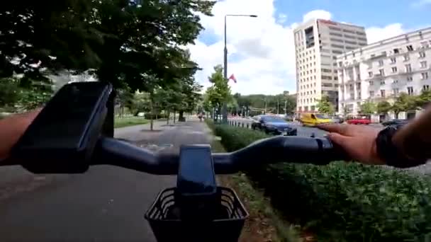 Promenade Vélo Gravier Sur Route Été — Video