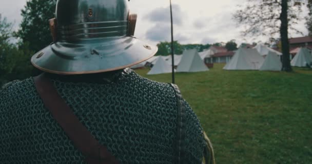 古罗马士兵守卫营地 — 图库视频影像
