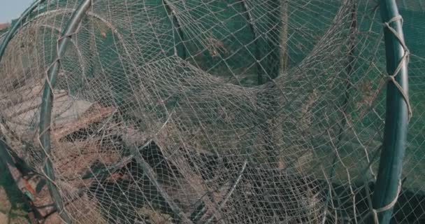 Romen Tuna Deltası Geleneksel Balıkçı Ağları — Stok video
