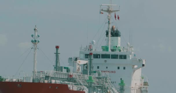 View Bridge Tower Large Ship — Stock Video